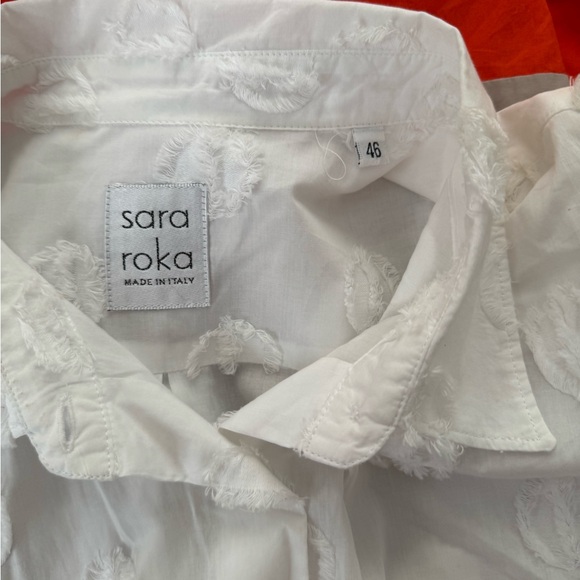 Sara Roka Elegant White and Orange Dress - Picture 2 of 9